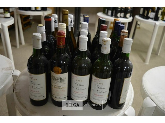 ±25 flessen diverse wijnsoorten - afbeelding 1 van  4