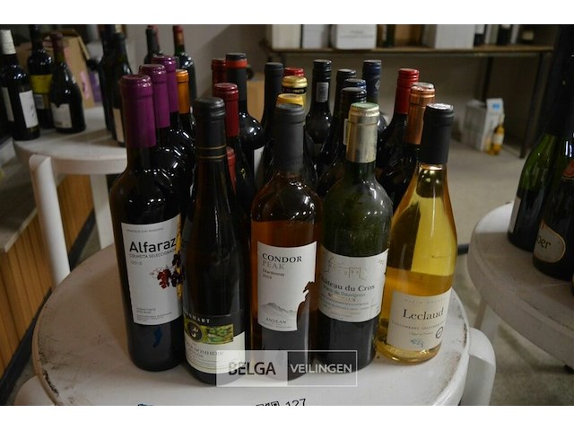 ±25 flessen diverse wijnsoorten - afbeelding 1 van  5