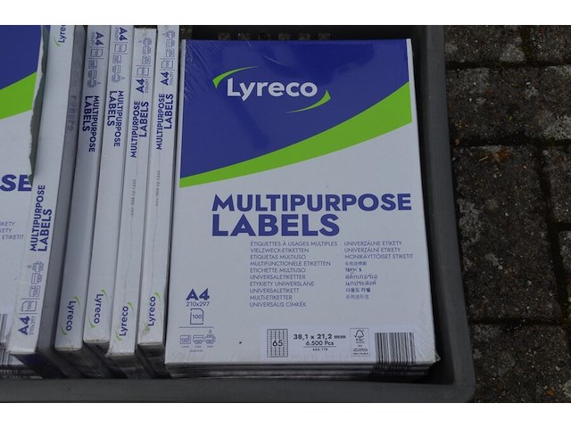25 pakken multilabels lyreco (ca. 6500 labels per pak) - afbeelding 3 van  5