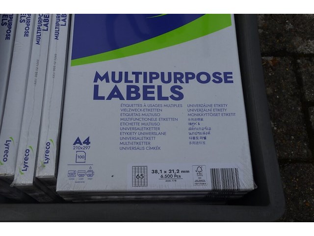 25 pakken multilabels lyreco (ca. 6500 labels per pak) - afbeelding 4 van  5