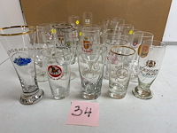 25 verschillende oude bierglazen - afbeelding 1 van  5