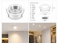 25 x downlight fitting – gu10 – wit – ø90mm – ip20 – mint-1 - afbeelding 3 van  3