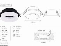 25 x downlight fitting – gu10 – zwart – ø70mm – ip20 – kadife - afbeelding 4 van  6