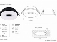 25 x downlight fitting – gu10 – zwart – ø70mm – ip20 – kadife - afbeelding 3 van  5
