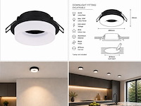 25 x downlight fitting – gu10 – zwart – ø70mm – ip20 – kadife - afbeelding 5 van  5