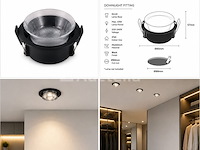 25 x downlight fitting – gu10 – zwart – ø90mm – ip20 – mint-1 - afbeelding 2 van  4