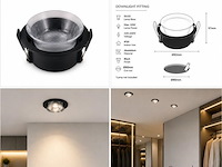 25 x downlight fitting – gu10 – zwart – ø90mm – ip20 – mint-1 - afbeelding 3 van  4