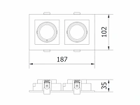 25 x gt square 2.0 design inbouwspots zwart - afbeelding 2 van  7
