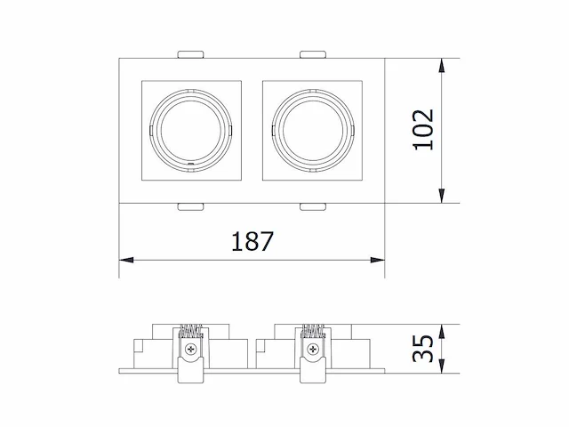 25 x gt square 2.0 design inbouwspots zwart - afbeelding 2 van  7