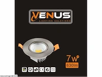 25 x led downlight – 7w – draaibaar – 3000k warm – zilver - afbeelding 5 van  6