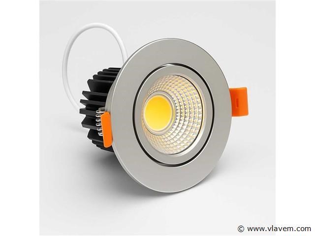 25 x led downlight – 7w – draaibaar – 3000k warm – zilver - afbeelding 1 van  5