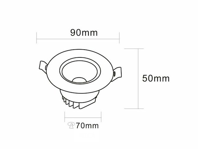 25 x led downlight – 7w – draaibaar – 3000k warm – zilver - afbeelding 4 van  6