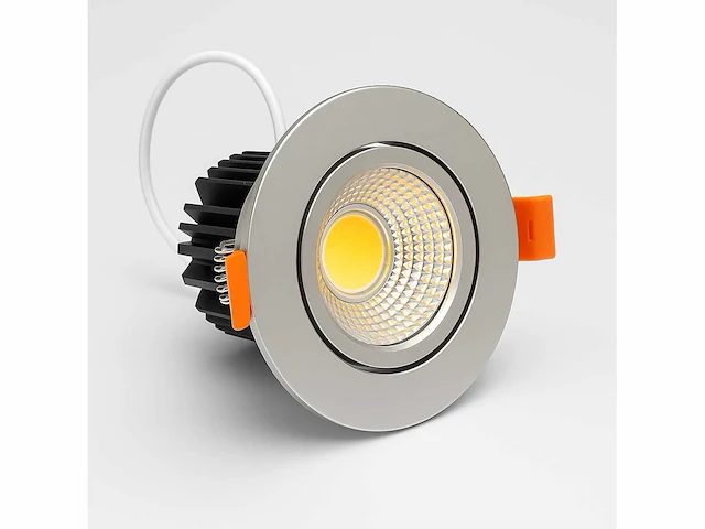 25 x led downlight – 7w – draaibaar – 3000k warm – zilver - afbeelding 1 van  5