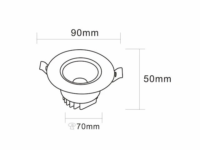 25 x led downlight – 7w – draaibaar – 3000k warm – zilver - afbeelding 3 van  5