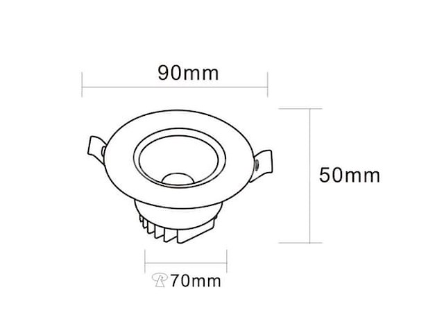 25 x led downlight – 7w – draaibaar – 6500k koud wit – zilver - afbeelding 3 van  4