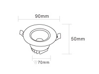 25 x led downlight – 7w – draaibaar – 6500k koud wit – zilver - afbeelding 3 van  4