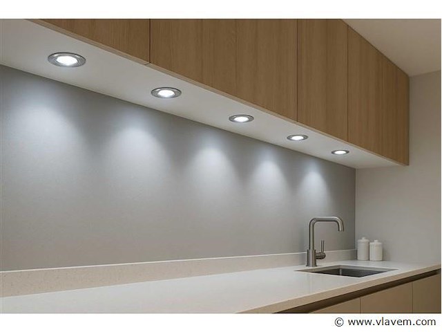 25 x led downlight – 7w – draaibaar – 6500k koud wit – zilver - afbeelding 1 van  4