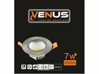 25 x led downlight – 7w – draaibaar – 6500k koud wit – zilver - afbeelding 3 van  5