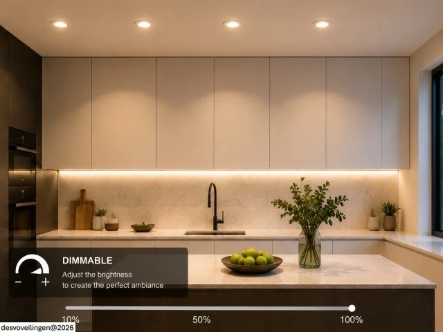 25 x led downlight – 7w – draaibaar – dimbaar – 3000k warm – zilver - afbeelding 2 van  5