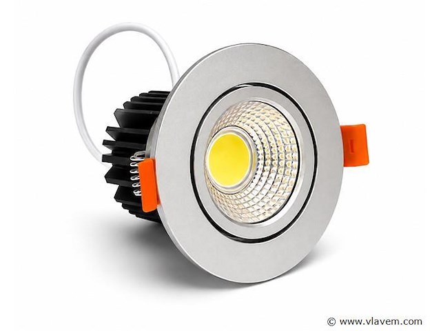 25 x led downlight – 7w – draaibaar – dimbaar – 3000k warm – zilver - afbeelding 2 van  4