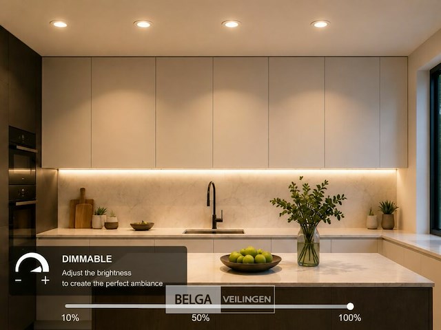 25 x led downlight – 7w – draaibaar – dimbaar – 3000k warm – zilver - afbeelding 1 van  5