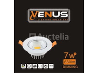 25 x led downlight – 7w – draaibaar – dimbaar – 6500k koud wit – wit - afbeelding 4 van  5