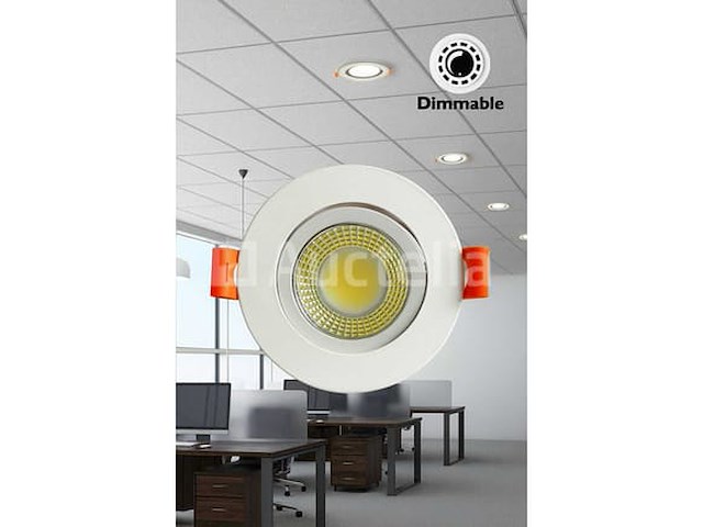 25 x led downlight – 7w – draaibaar – dimbaar – 6500k koud wit – wit - afbeelding 5 van  5