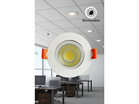 25 x led downlight – 7w – draaibaar – dimbaar – 6500k koud wit – wit - afbeelding 1 van  5