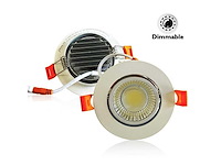 25 x led downlight – 7w – draaibaar – dimbaar – 6500k koud wit – wit - afbeelding 2 van  5