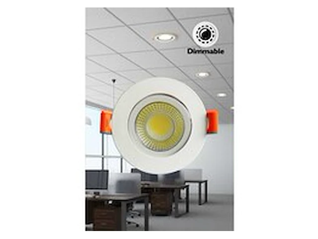 25 x led downlight – 7w – draaibaar – dimbaar – 6500k koud wit – wit - afbeelding 1 van  6