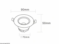 25 x led downlight – 7w – draaibaar – dimbaar – 6500k koud wit – wit - afbeelding 5 van  6
