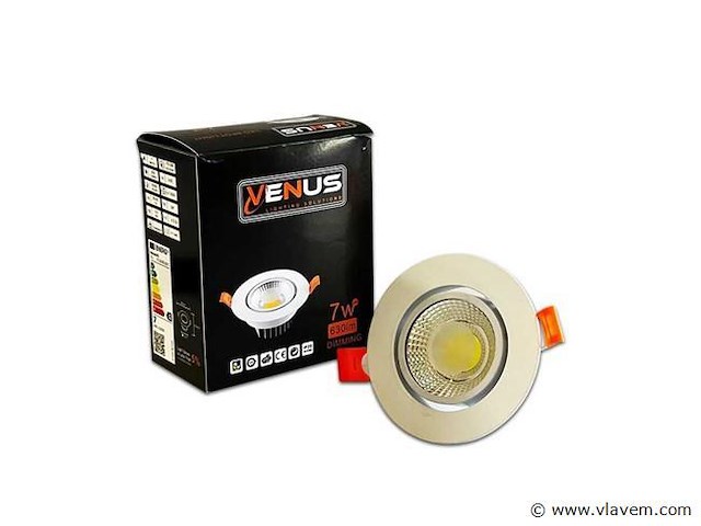 25 x led downlight – 7w – draaibaar – dimbaar – 6500k koud wit – wit - afbeelding 3 van  5