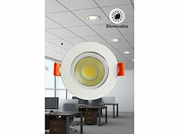 25 x led downlight – 7w – draaibaar – dimbaar – 6500k koud wit – wit - afbeelding 1 van  5