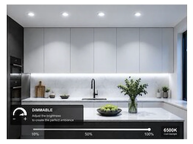 25 x led downlight – 7w – draaibaar – dimbaar – 6500k koud wit – zilver - afbeelding 1 van  5