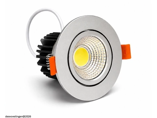 25 x led downlight – 7w – draaibaar – dimbaar – 6500k koud wit – zilver - afbeelding 3 van  5