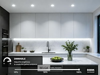 25 x led downlight – 7w – draaibaar – dimbaar – 6500k koud wit – zilver - afbeelding 2 van  5