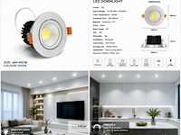 25 x led downlight – 7w – draaibaar – dimbaar – 6500k koud wit – zilver - afbeelding 5 van  5