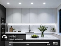 25 x led downlight – 7w – draaibaar – dimbaar – 6500k koud wit – zilver - afbeelding 1 van  4