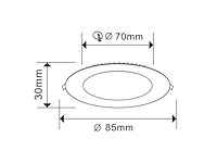 25 x led paneel – rond inbouw – 5w – 3000k warm wit – ip20 - afbeelding 3 van  3