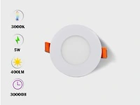 25 x led paneel – rond inbouw – 5w – 3000k warm wit – ip20