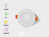 25 x led paneel – rond inbouw – 5w – 3000k warm wit – ip20 - afbeelding 2 van  5