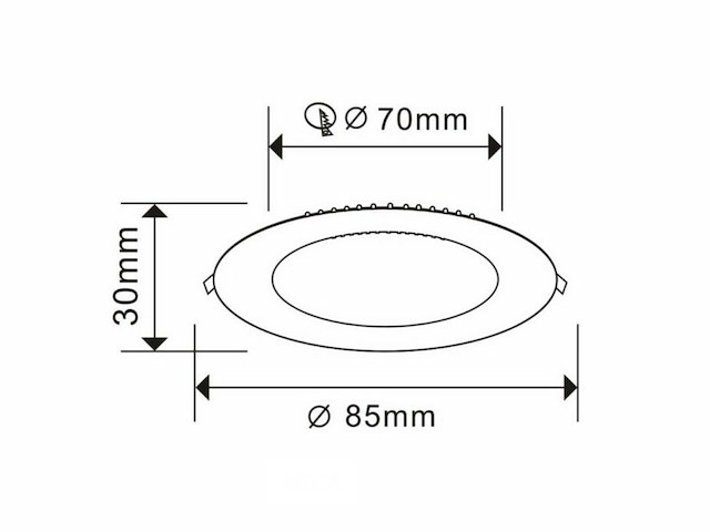 25 x led paneel – rond inbouw – 5w – 3000k warm wit – ip20 - afbeelding 4 van  5