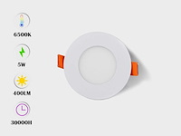 25 x led paneel – rond inbouw – 5w – 6500k koud wit – ip20 - afbeelding 1 van  4