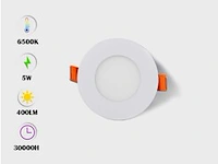 25 x led paneel – rond inbouw – 5w – 6500k koud wit – ip20