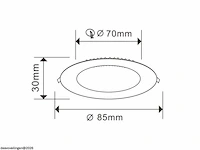 25 x led paneel – rond inbouw – 5w – 6500k koud wit – ip20 - afbeelding 4 van  5
