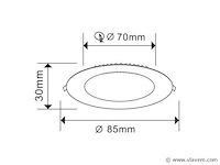 25 x led paneel – rond inbouw – 5w – 6500k koud wit – ip20 - afbeelding 3 van  4