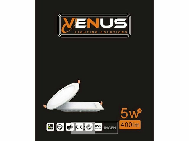 25 x led paneel – rond inbouw – 5w – 6500k koud wit – ip20 - afbeelding 5 van  5