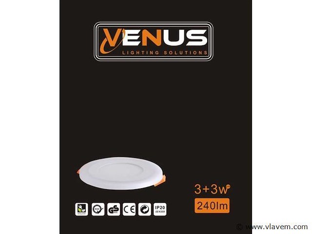 25 x led paneel – warm wit / koud wit – 6w (3w + 3w) – aan/uit - afbeelding 5 van  5