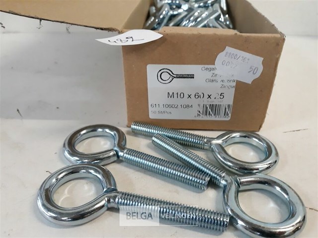 25 x oogbout verzinkt m10x60 mm - afbeelding 3 van  3