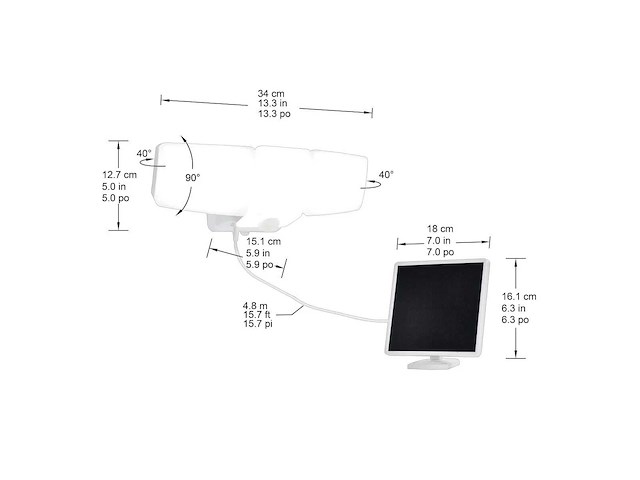 2500 lumens 3-bewegingssensor led zonne-beveiligingslicht voor buitentuin (x2) - afbeelding 6 van  7